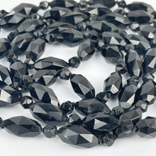 Load image into Gallery viewer, Gorgeous Vintage French Jet Flapper Length Necklace - Inky Black Glass Beads