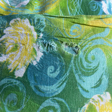 Load image into Gallery viewer, Original 1940's 1950's Full Cotton Feedsack in Yellow, Green and Blue Floral Prints 36" x 42"