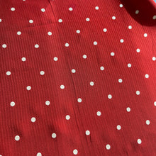 Load image into Gallery viewer, Original 1930's 1940's Rust Red Textured Crepe Dressmaking with Raised White Polka Dot Print - 35" x 160"