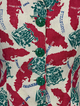 Load image into Gallery viewer, Original 1940’s Novelty Print Summer Linen Suit Featuring the Island of Jamaica - Bust 36 38