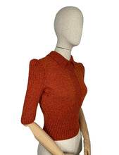 Load image into Gallery viewer, Reproduction 1940's Wartime Jumper with Neat Collar in Rust - Bust 38 40 42