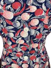 Load image into Gallery viewer, Original 1940's Red, White and Blue Cotton Chore Dress with Pockets - Great Summer Frock - Bust 36 38
