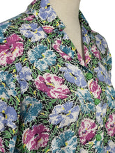 Load image into Gallery viewer, Original 1940's Vibrant Floral Print Blouse in Pink, Green, Yellow and Blue - Bust 36 38 *