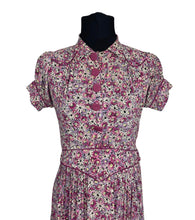 Load image into Gallery viewer, Original 1940's CC41 Ditsy Floral Crepe Day Dress - Very Petite - Bust 32