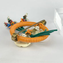 Load image into Gallery viewer, Original 1940's Orange, Green, Cream, Blue, Yellow and Red Wartime Make Do and Mend Brooch with Flower Cluster Centre