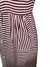 Load image into Gallery viewer, Original 1940’s CC41 Burgundy and White Floppy Cotton Day Dress with Pockets - Bust 36