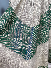 Load image into Gallery viewer, Original 1940's Green and White Chevron Print Day Dress - Bust 38