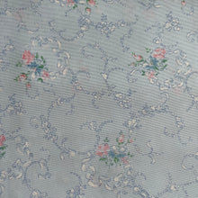 Load image into Gallery viewer, 1940's Dressmaking Fabric for Underwear or Nightwear - Blue Base with Ribbons and Floral Print in White, Pink and Blue - 36" x 130" - No.17