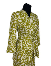 Load image into Gallery viewer, Original Late 1940’s Early 1950’s Two Steeples Moyashel Linen Belted Suit in Green and White - Bust 32 33 *