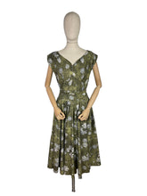 Load image into Gallery viewer, Original 1950’s Floral Cotton Belted Day Dress with Full Circle Skirt - Bust 36 38 *