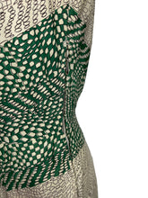 Load image into Gallery viewer, Original 1940's Green and White Chevron Print Day Dress - Bust 38