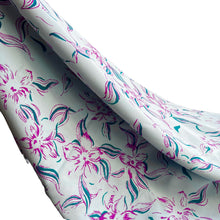 Load image into Gallery viewer, Original 1940's Crepe Dressmaking Fabric Duck Egg Blue, Emerald Green and Magenta Pink - 35" x 208" *
