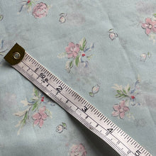 Load image into Gallery viewer, 1940's Dressmaking Fabric for Nightwear or Underwear - Pale Blue With Pink Flowers and Blue Ribbons 32" x 80" - No.6