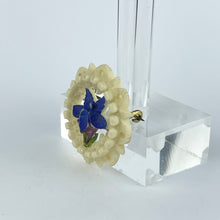 Load image into Gallery viewer, Original 1940's 1950's Carved Bovine Bone Gentian Circlet Brooch