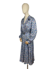 Load image into Gallery viewer, Reproduction 1940's Belted Day Dress Made from 1940's French Floral Rayon Fabric - Bust 40 *