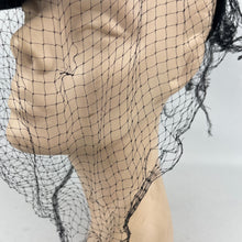Load image into Gallery viewer, Original 1930’s 1940’s Studded Black Felt Marshall and Snelgrove Hat with Face Veil *