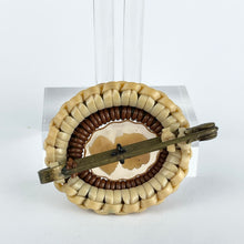 Load image into Gallery viewer, Original 1940's Brown and Cream Make Do and Mend Brooch Cameo Button Middle