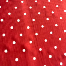 Load image into Gallery viewer, Original 1930's 1940's Rust Red Textured Crepe Dressmaking with Raised White Polka Dot Print - 35" x 160"