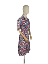 Load image into Gallery viewer, Original 1940's Red, White and Blue Cotton Chore Dress with Pockets - Great Summer Frock - Bust 36 38