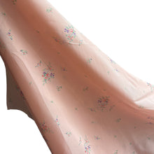 Load image into Gallery viewer, 1940's Semi Sheer Crepe Dressmaking Fabric for Nightwear or Underwear - Peachy Pink Base with Floral Sprays in Pink, Purple, Green and Blue - 35" x 68" - No.4