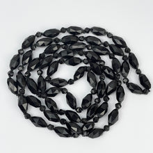 Load image into Gallery viewer, Gorgeous Vintage French Jet Flapper Length Necklace - Inky Black Glass Beads