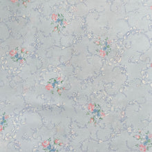 Load image into Gallery viewer, 1940's Dressmaking Fabric for Underwear or Nightwear - Blue Base with Ribbons and Floral Print in White, Pink and Blue - 36" x 130" - No.17