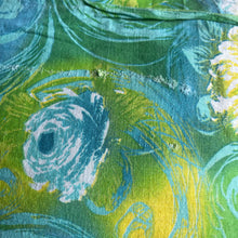Load image into Gallery viewer, Original 1940's 1950's Full Cotton Feedsack in Yellow, Green and Blue Floral Print 36" x 40"