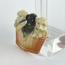 Load image into Gallery viewer, Original 1940's Trio of Puppies in a Basket Brooch