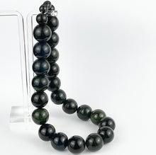 Load image into Gallery viewer, Vintage Bakelite Choker Necklace in Dark Green with Screw Clasp