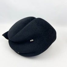Load image into Gallery viewer, Original 1950's Classic Black Fur Felt Hat with Teeny Paste Trim - Smart Little Piece