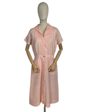 Load image into Gallery viewer, Original Late 1950's Pink Seersucker Zip Front Day Dress - Bust 40 42 *
