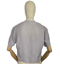Load image into Gallery viewer, Wounded But Wearable Original 1940's Lavender Blue Crepe Blouse with Embroidered Front - Bust 38 *