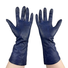 Load image into Gallery viewer, Vintage Indigo Blue Leather Ladies Gloves by Kir - Size 7 - Great Vintage Accessory