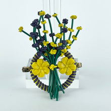 Load image into Gallery viewer, Original 1940's Purple, Yellow and Green Wartime Make Do and Mend Brooch with Flower Cluster Centre