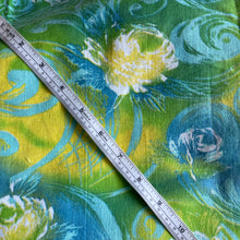 Load image into Gallery viewer, Original 1940's 1950's Full Cotton Feedsack in Yellow, Green and Blue Floral Prints 36" x 42"