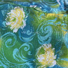 Load image into Gallery viewer, Original 1940's 1950's Full Cotton Feedsack in Yellow, Green and Blue Floral Prints 36" x 42"