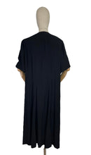 Load image into Gallery viewer, Utterly Incredible True Volup Original 1930's 1940's Satin Backed Crepe Dress with Hand Painted Floral Design - Bust 44 46