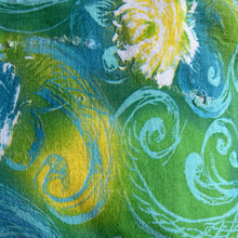 Load image into Gallery viewer, Original 1940's 1950's Full Cotton Feedsack in Yellow, Green and Blue Floral Prints 36" x 42"