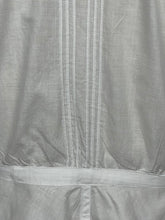 Load image into Gallery viewer, Antique White Cotton Chemise with Sleeves - Broderie Anglaise, Pintucks, Tie Waist and Yoke - Bust 34 36 *