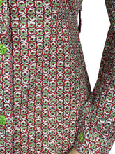 Load image into Gallery viewer, Original 1940's Thick Cotton CC41 Chore Dress in Green, Red and White - Bust 38