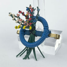 Load image into Gallery viewer, Original 1940's Blue, Red, Pink, White and Yellow Wartime Make Do and Mend Brooch with Flower Cluster Centre