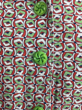 Load image into Gallery viewer, Original 1940's Thick Cotton CC41 Chore Dress in Green, Red and White - Bust 38