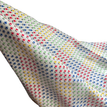 Load image into Gallery viewer, Original 1940's Floral Crepe Dressmaking Fabric in Red, Green, Blue and Yellow - Blouse Length - 35" x 80"