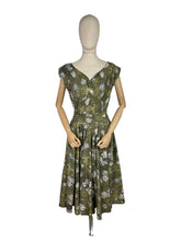 Load image into Gallery viewer, Original 1950’s Floral Cotton Belted Day Dress with Full Circle Skirt - Bust 36 38 *