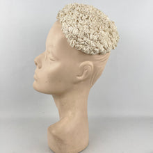 Load image into Gallery viewer, Original 1950's Cream Ruffled Lace Half Hat - Perfect for a Summer Wedding