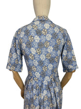 Load image into Gallery viewer, Original 1940's CC41 Heavy Linen Dress in Blue, Black and White - Bust 35 36