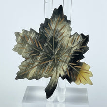 Load image into Gallery viewer, Vintage Carved Horn Leaf Brooch in Black, Cream and Brown