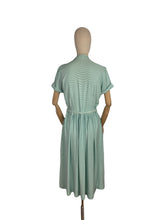 Load image into Gallery viewer, Original 1950's St Michael Floppy Cotton Day Dress in White and Green - Bust 38 40