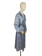 Load image into Gallery viewer, Reproduction 1940's Belted Day Dress Made from 1940's French Floral Rayon Fabric - Bust 40 *