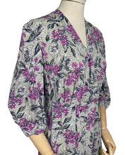 Load image into Gallery viewer, Original 1940's Volup Grey and Pink Floral Day Dress - Bust 40 42 *